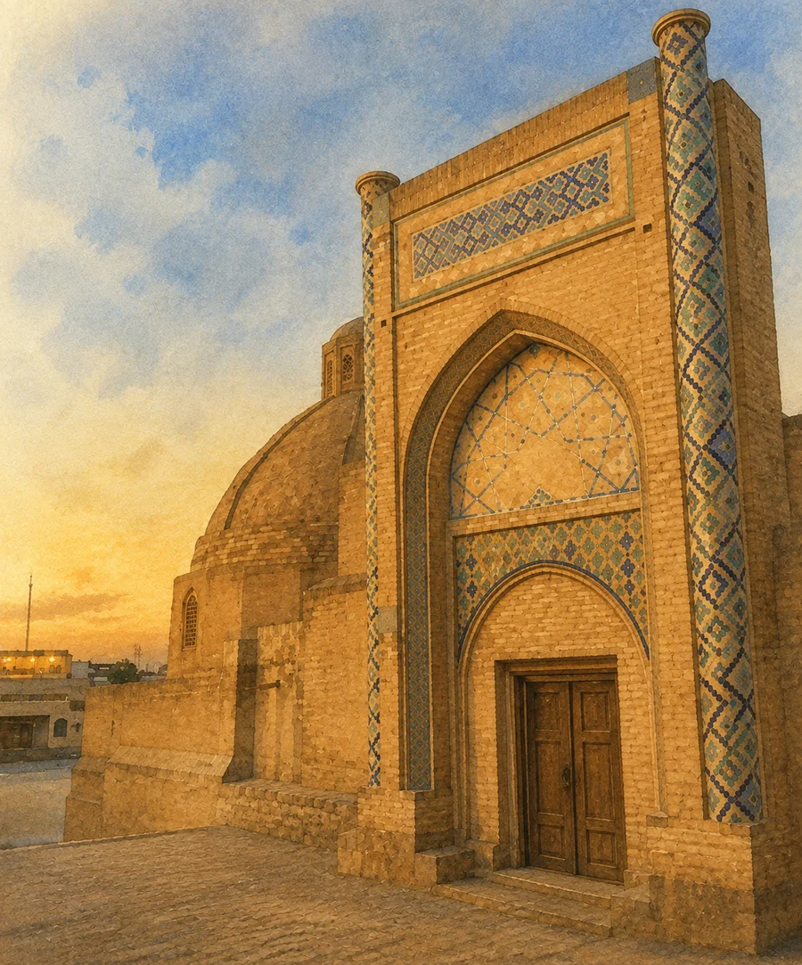 The Madrasa of Alim Khan beneath the Kalyan minaret, Bukhara