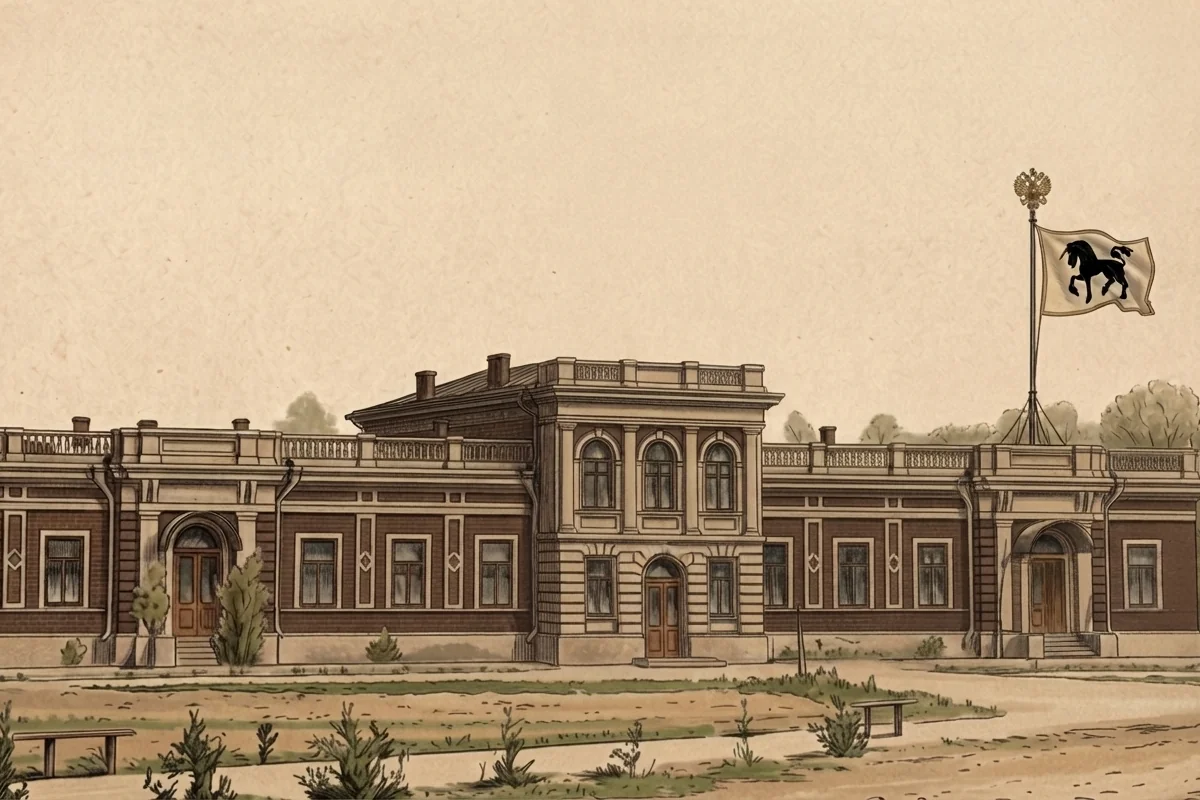The Russian Imperial Political Agency at Kagan, near Bukhara. Links to Russian Subject, Muslim Monarch.